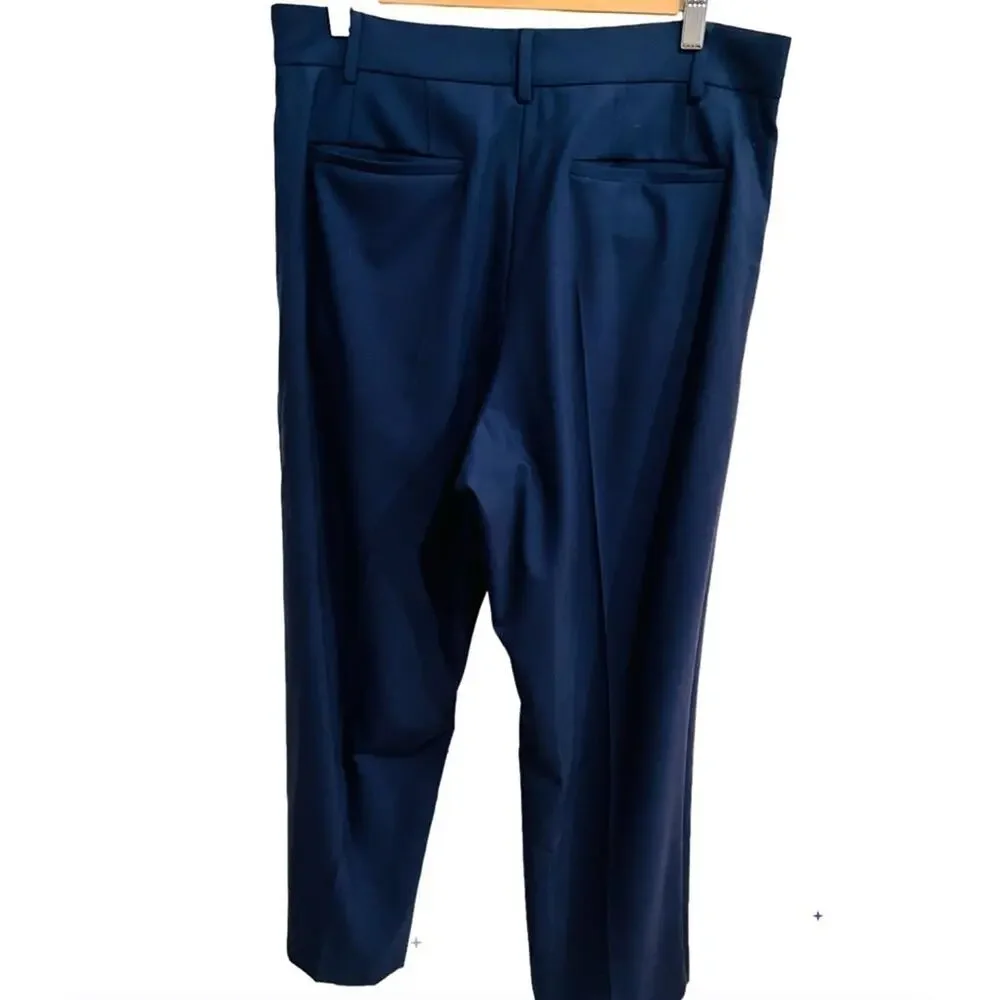 FRAME High Waist Wide Leg Trousers in Blue Size 14 NWT